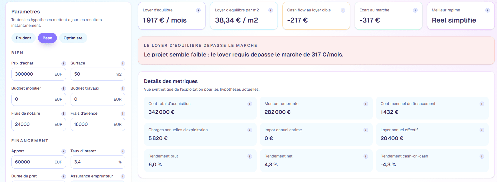 Calculateur de rentabilité LMNP screenshot